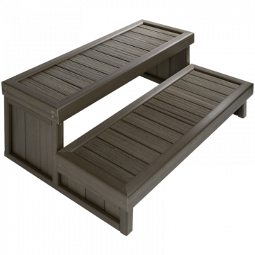 Ступень для СПА бассейна пластиковая двойная с LED подсветкой Silver Wood (рис.2)